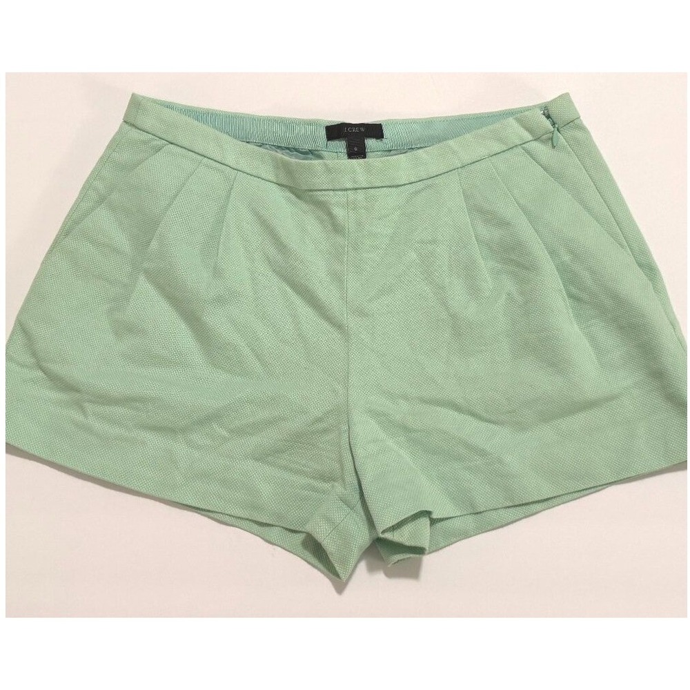 J.Crew Mint Green Cotton Pleated Front Shorts Size 6